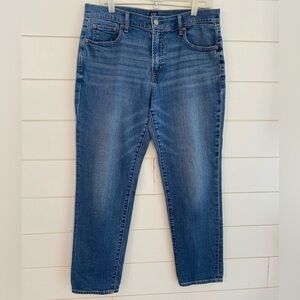 Gap mid wash straight leg high rise girlfriend jean size 10/30